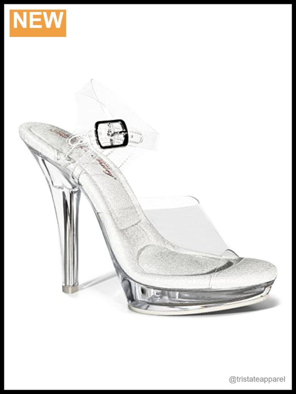Clear Lucite Bikini Competition Heels 5 Inch Platform Pumps